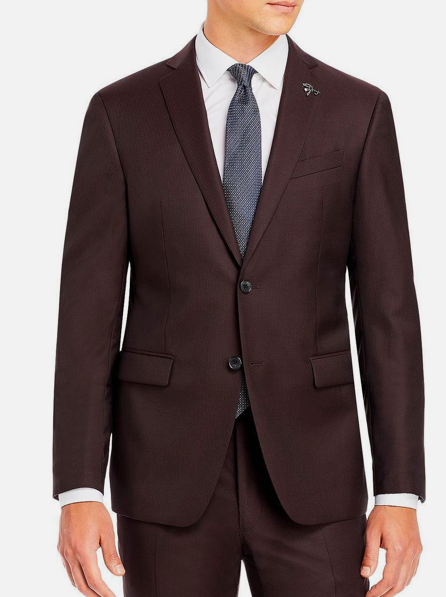 John Varvatos Bleecker-JN Tic Stripe Estrato Wool Slim Suit Jacket 38 R NEW $500