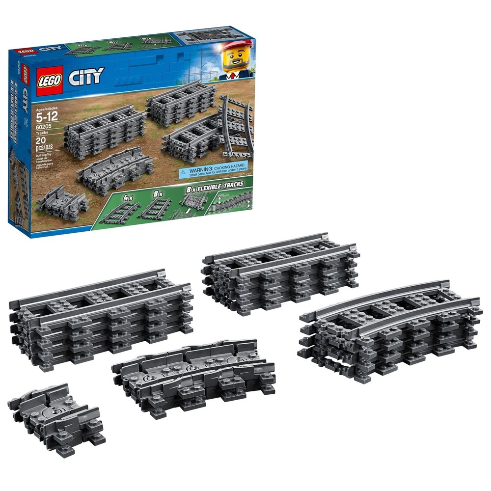 LEGO City Train Tracks 60205 Building Kit with 20 Pieces for Kids  