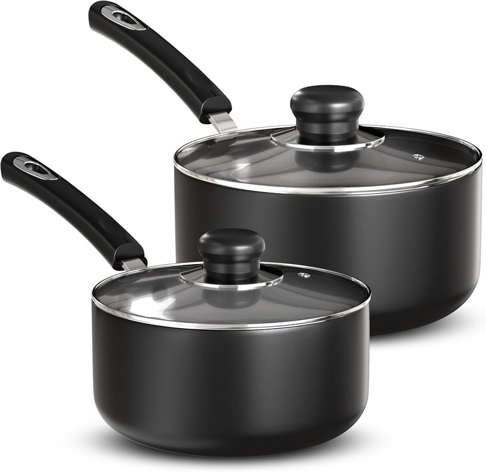 Utopia Kitchen Nonstick 1 & 2 Quart Stock Pot Saucepan Set with Lids
