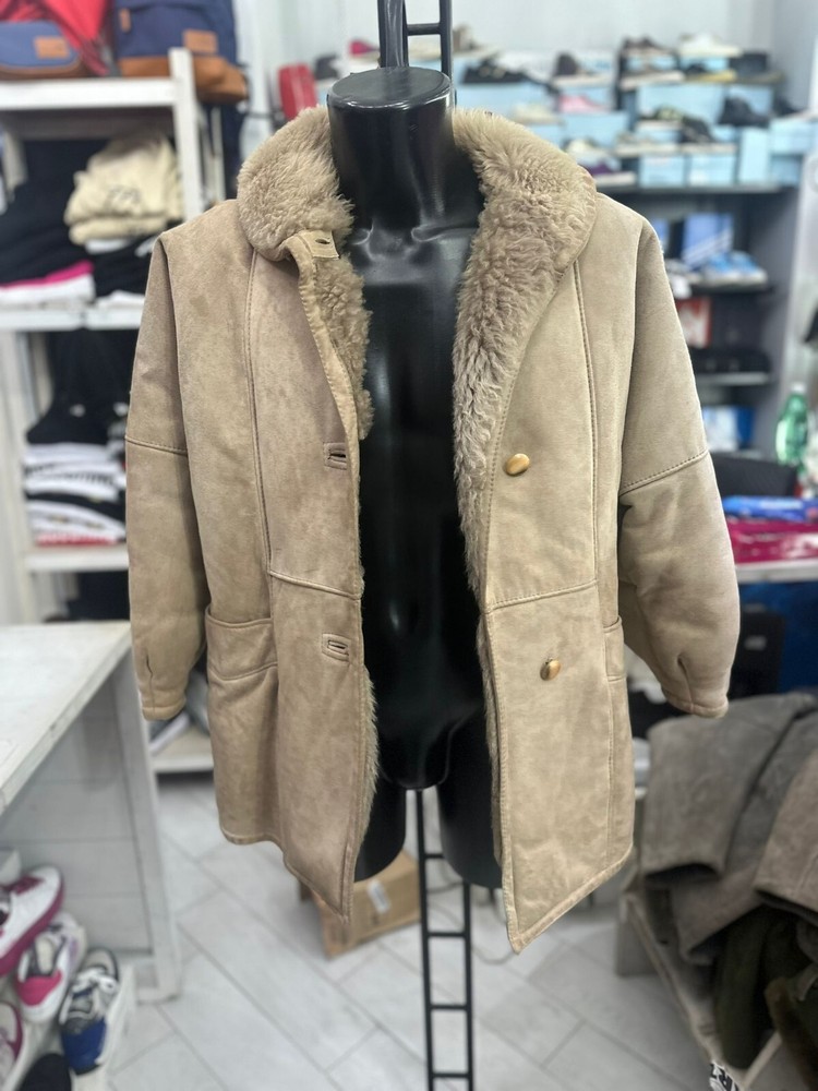 Vintage Brown Shearling Sheepskin Coat Women's Size 42 LLV620