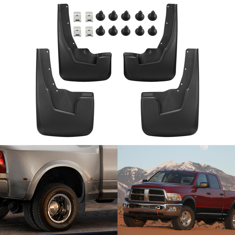 4PCS Front Rear Mud Flaps Splash Guards PP FOR 19-24 Dodge Ram 1500 4-Door 5.7L