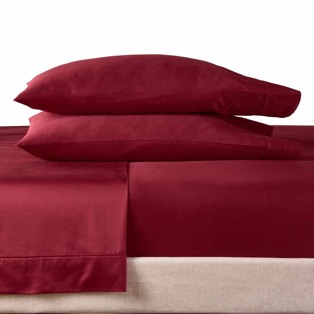 Better Homes & Gardens 4-Piece 300 Thread Count Rose Wine Sateen Sheet Set,Queen