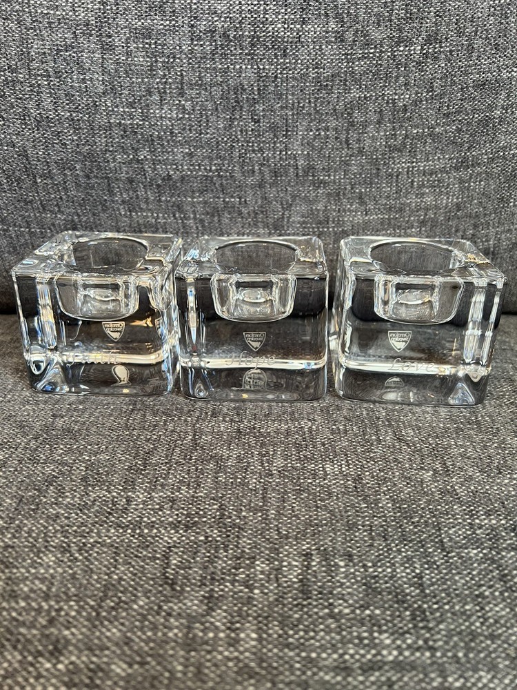 Orrefors 3-Piece SENTIMENTS Ice Cube Votive Set (