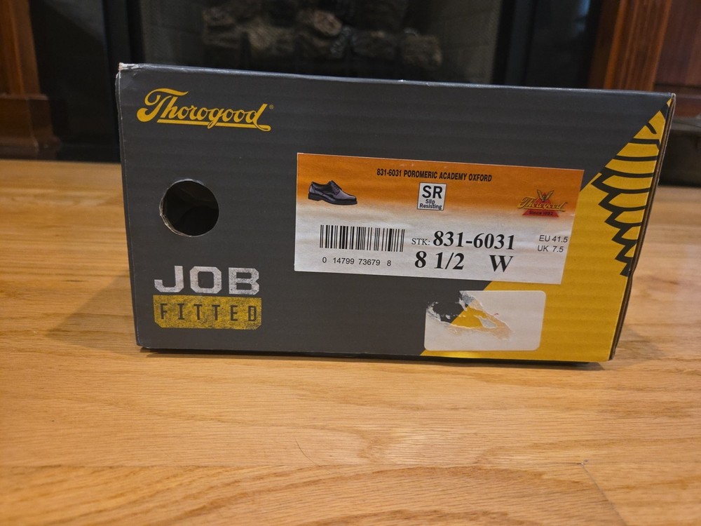 Thorogood Poromeric Academy Oxford Men's Size 8.5 Wide Black Dress Shoes