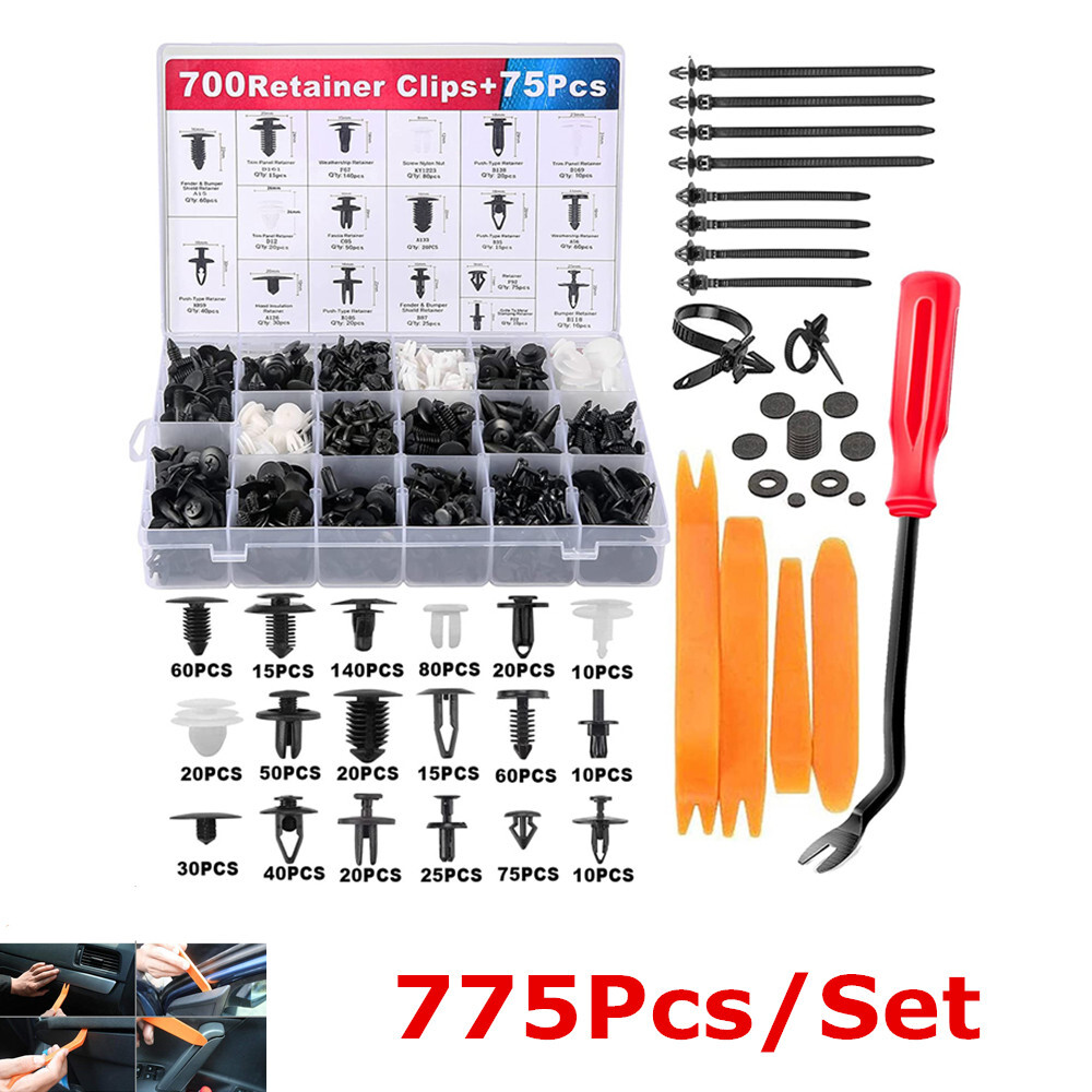 775PCS Car Body Side Skirt Push Pin Rivet Panel Fastener Clip Moulding Universal
