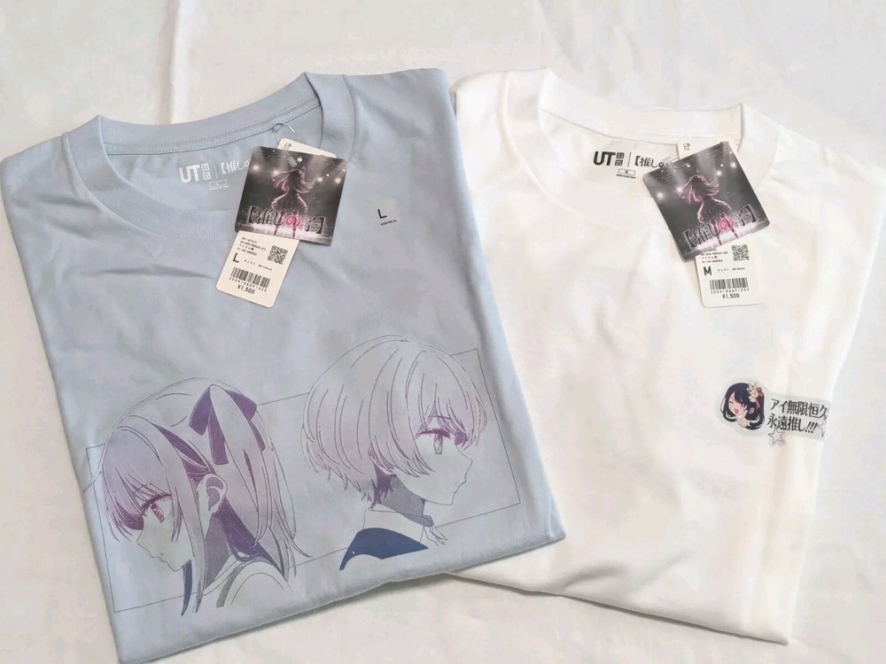 Lot Of 2: Uniqlo ×Japanese Anime Oshi no Ko Collab T-Shirts  Size M & Size L