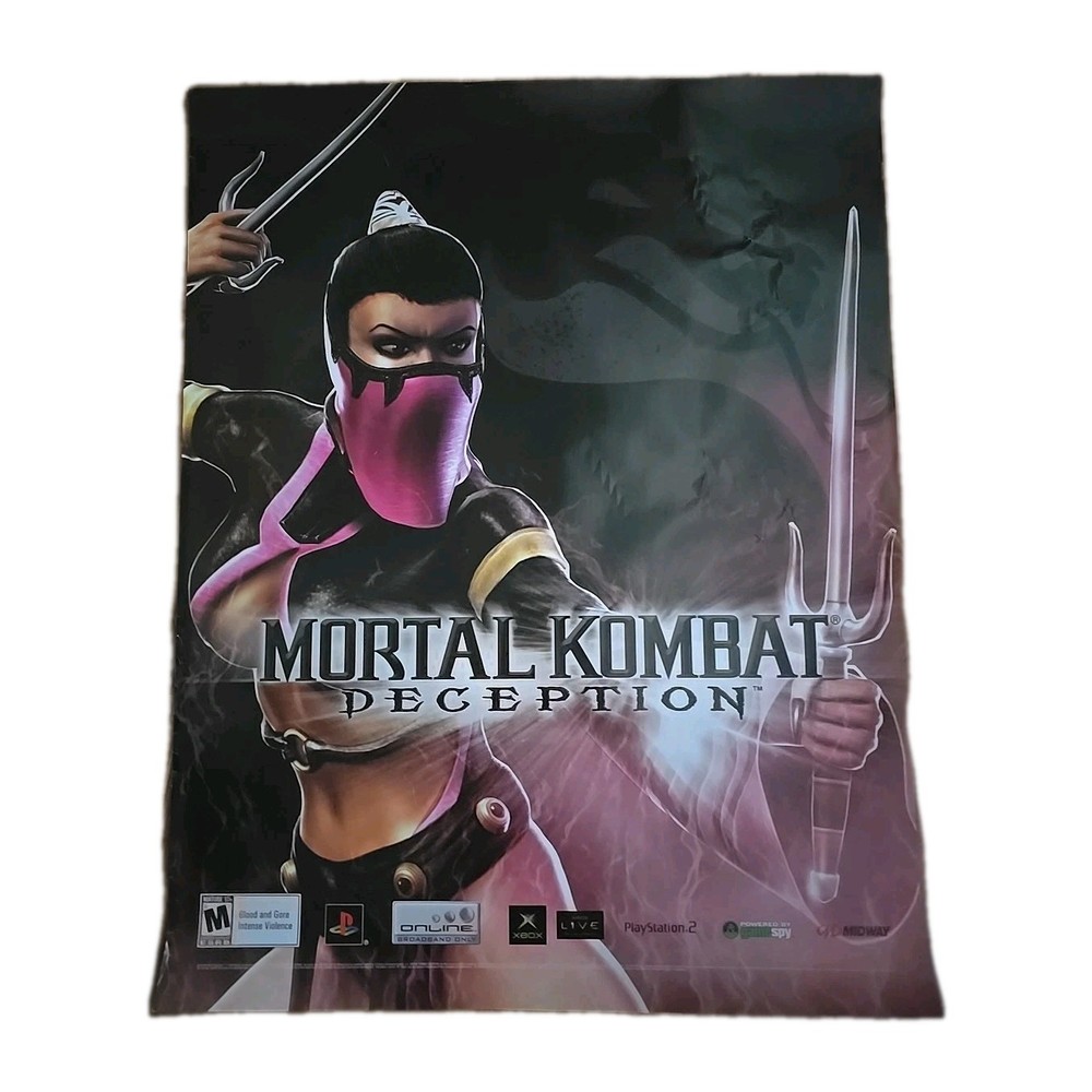 2004 Mortal Kombat Deception Store Display Poster 22x28 Mileena PS2 Xbox Midway