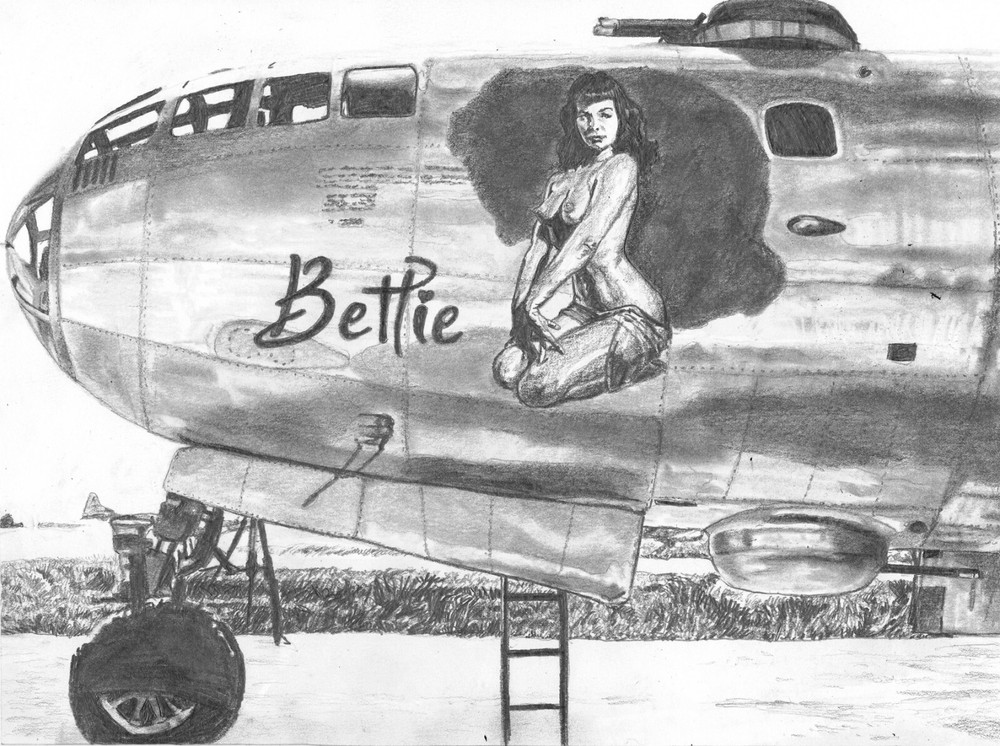Bettie Page Limited Edition Nose Cone Art Print by Geoff Mosse