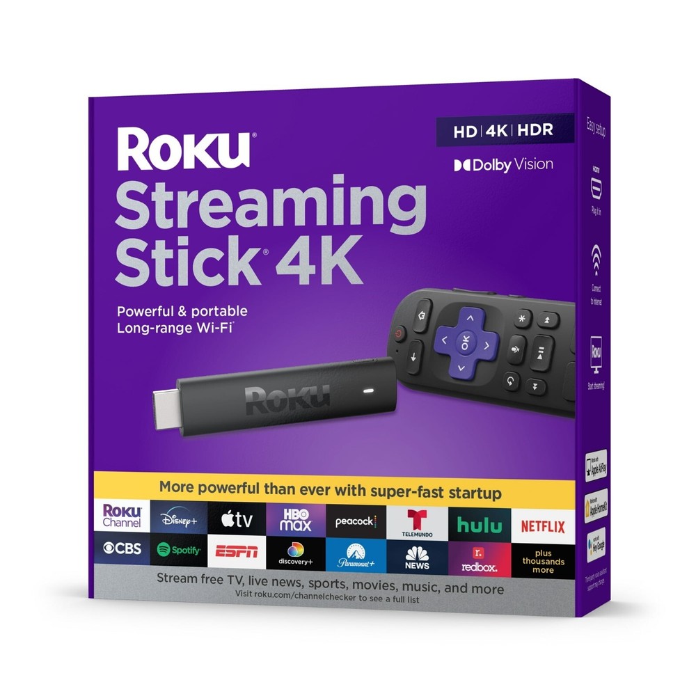 Roku Streaming Stick 4K | Streaming Device 4K/HDR/Dolby Vision with Voice Remote