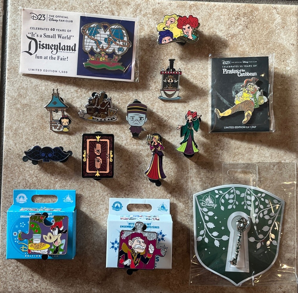 Lot of 14 Disney Pins D23 LE LR Limited Edition WDW Frozen It’s a Small World ++