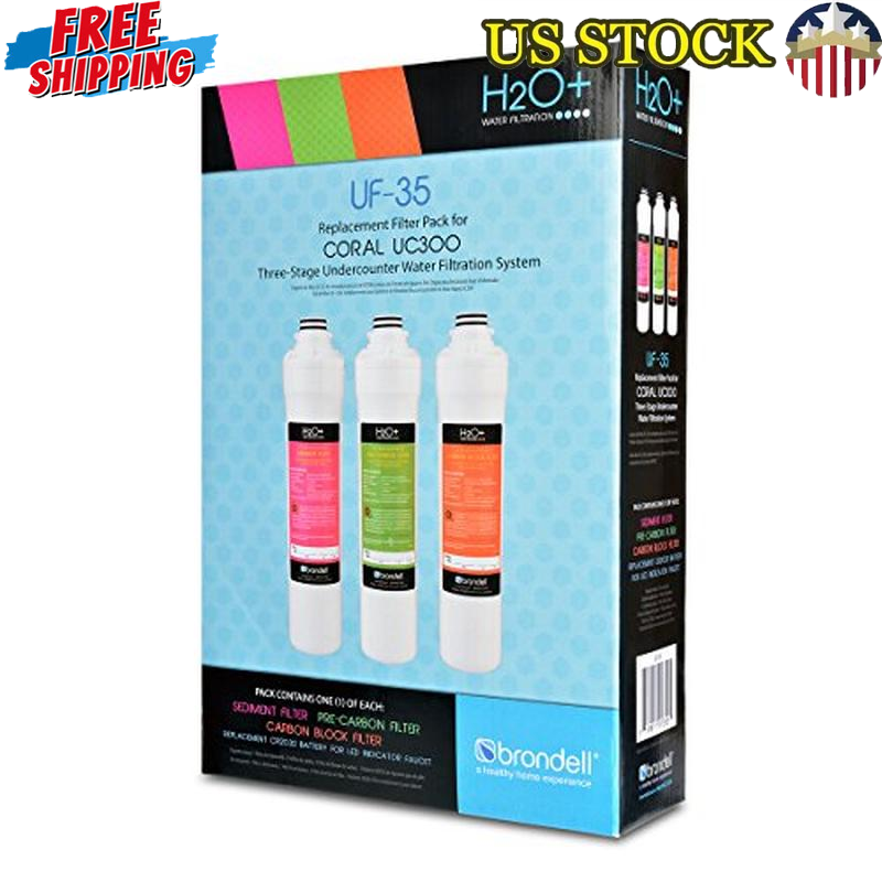 Three-Stage Under Sink Water Filter Replacement Easy Installation UF-35 New