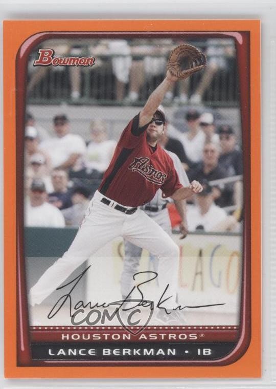 2008 Bowman Orange Lance Berkman #49 Serial Numbered to 250