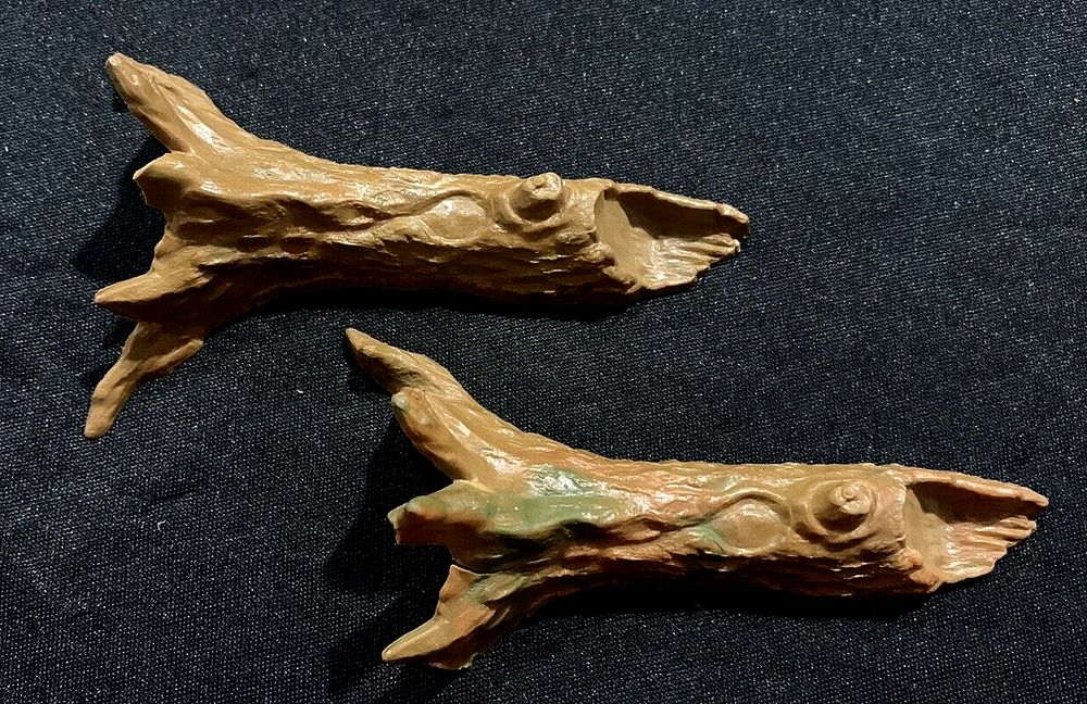 Vintage 1960's Marx Battleground Playset Terrain 2 Fallen Trees Small Breaks