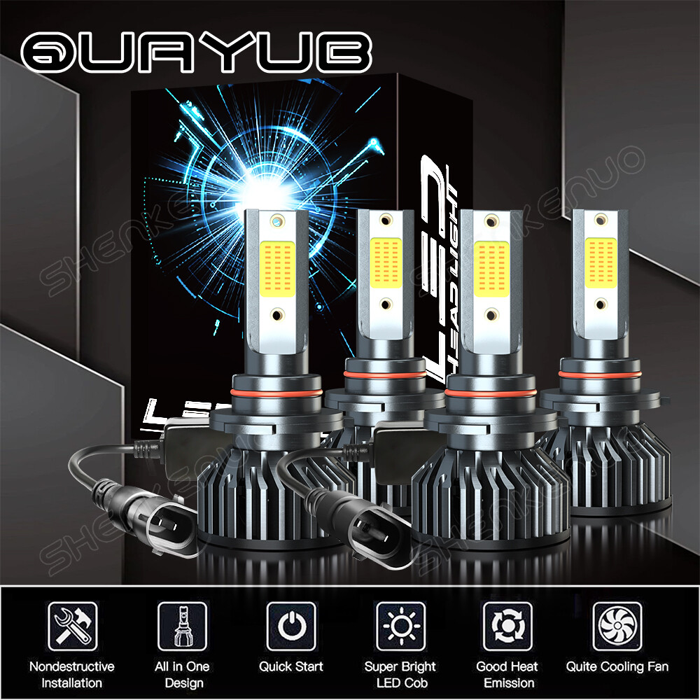 12000LM 9005 Combo 4X LED Headlight Bulbs Kit High Low Beam Upgrade Bright White