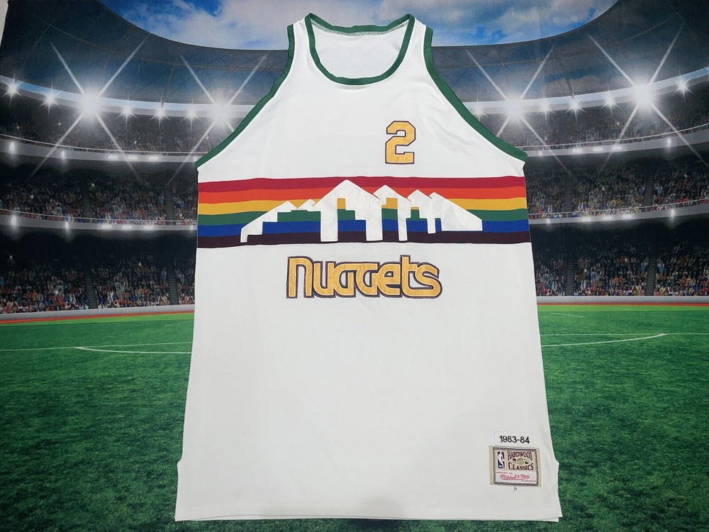 Vintage Alex English #2 Denver Nuggets Mitchell & Ness Jersey Sz 54 Preowned
