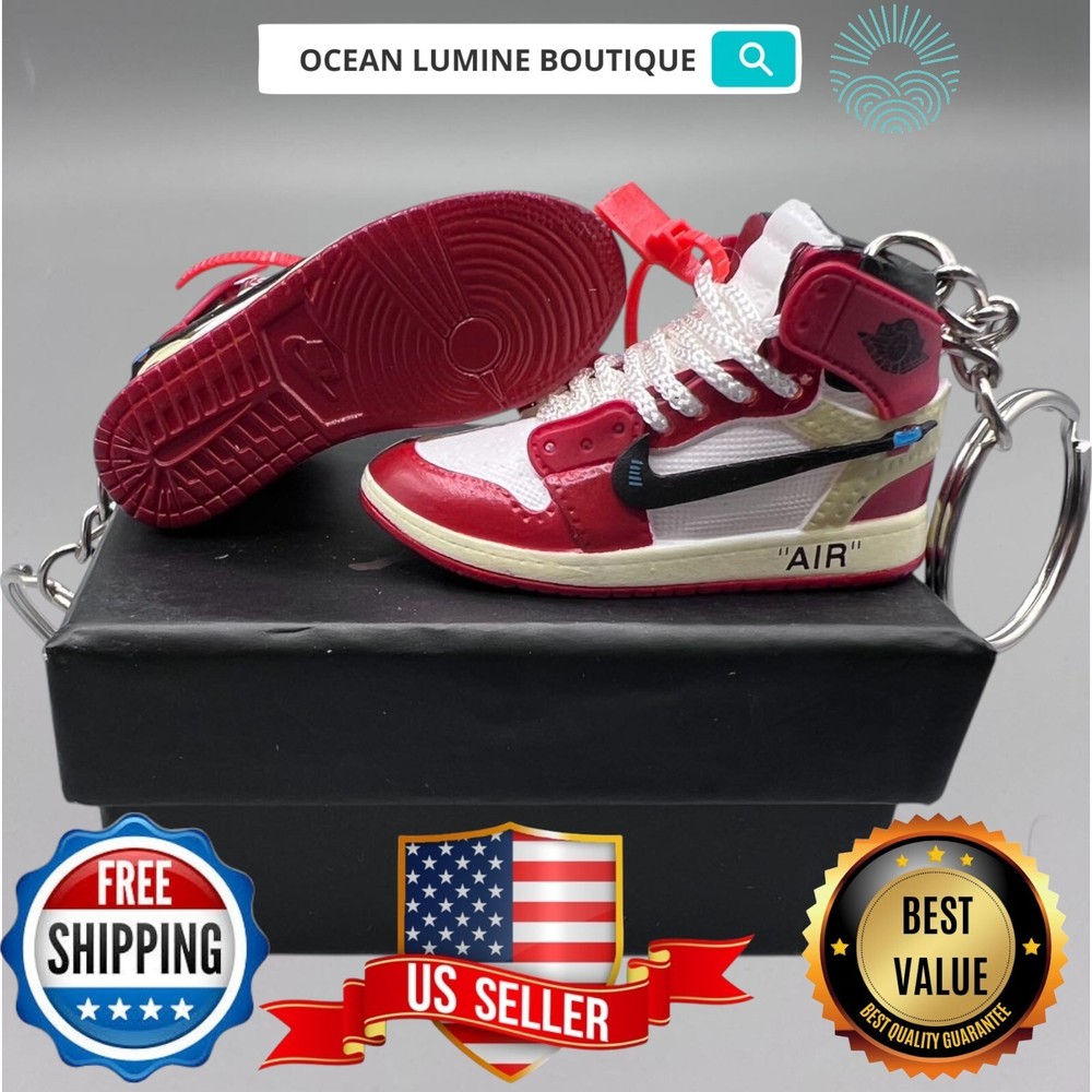 Air Jordan 3D Mini Sneaker Keychain, Basketball Sneaker Collectible, Box Options