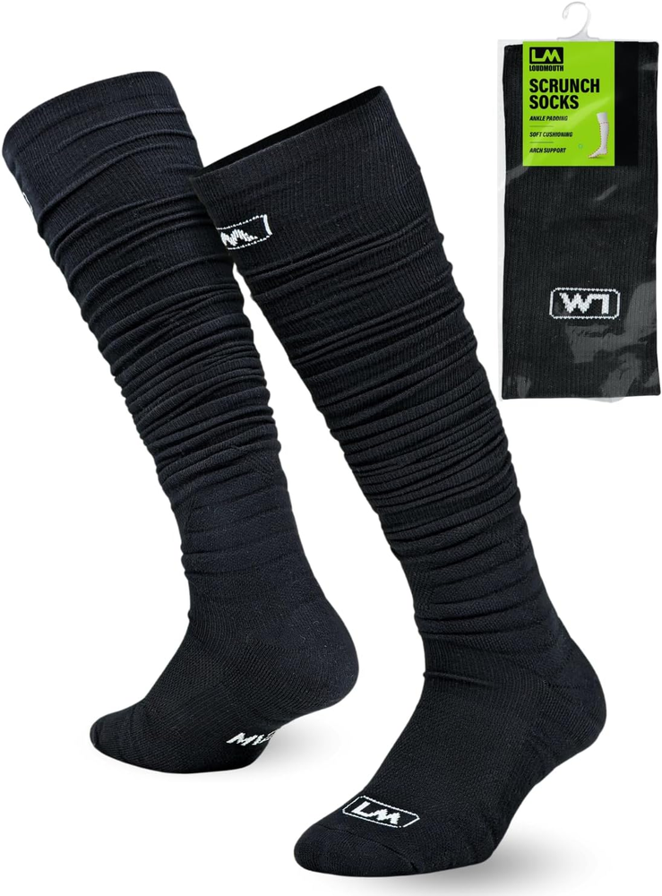 Loudmouth Extra Long Padded Football Scrunch Socks for Comfort & Support