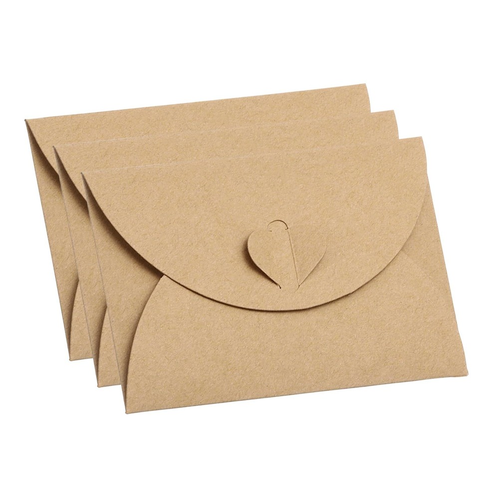 Gift Card Envelopes 12 Pack Heart Shaped Clasp Small Gift Cards Holder Mini E...-image
