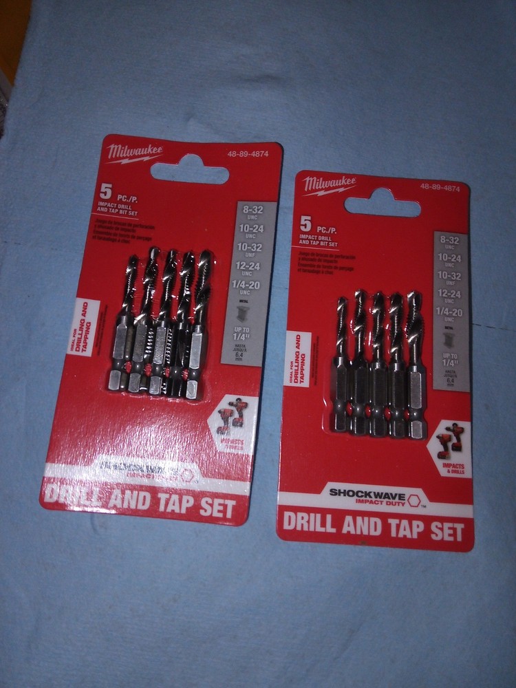 Milwaukee SHOCKWAVE Metric Impact Drill Tap Set - 5 Piece (48-89-4875) 2 Packs