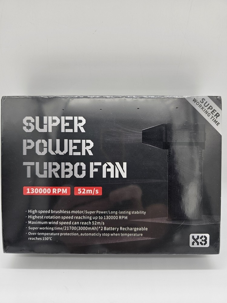 X3 Super Power Turbo Fan w/ Brushless Motor 130000RPM & Over Heat Protection NEW