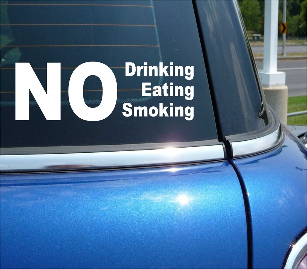 NO DRINKING EATING SMOKING WINDOW BUSINESS OFFICE DECAL STICKER CAR WALL DECOR