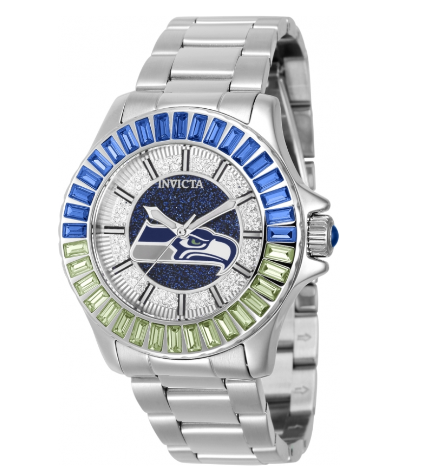 Invicta NFL Seattle Seahawks 38mm Women's Crystal Glitz Quartz Watch 42669
