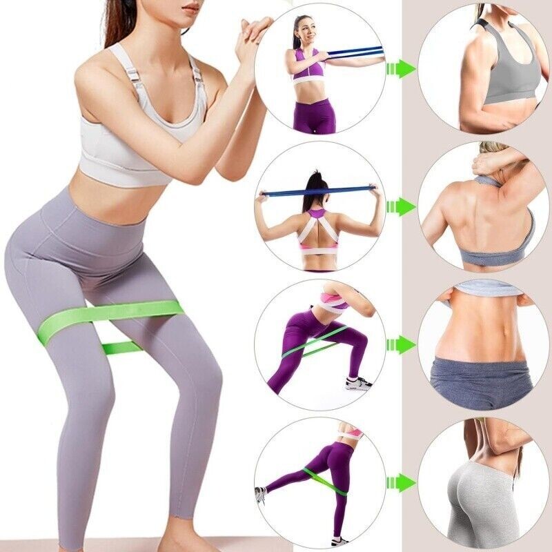 Resistance Bands Loop Set 5 Exercise Workout CrossFit Fitness Yoga Booty Band