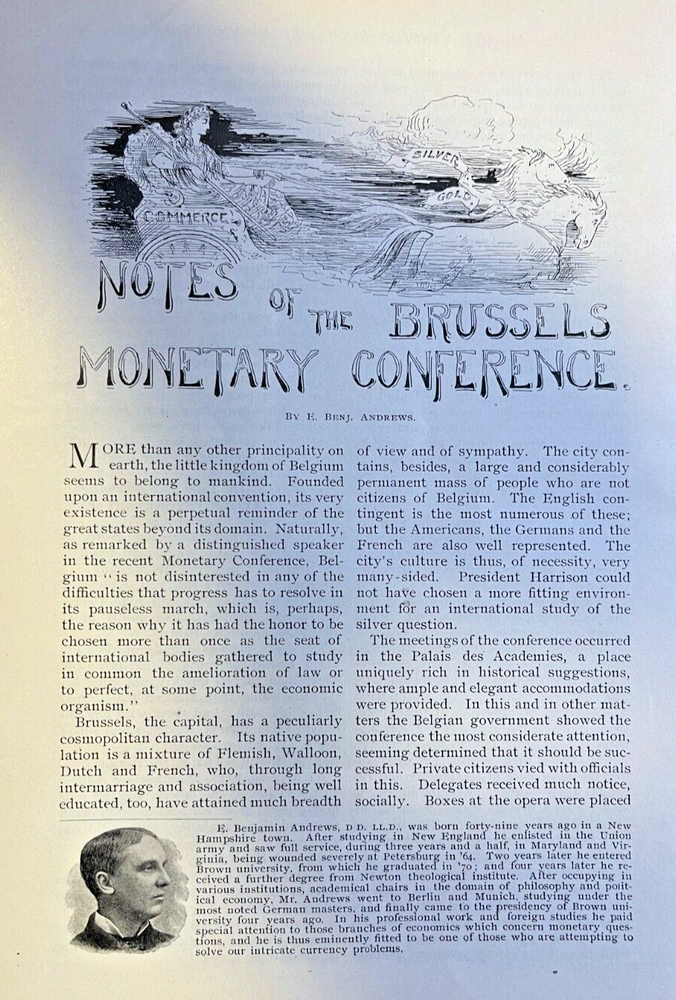 1893 Brussels Monetary Conference Montefiroe Levi Alfred De Rothschild