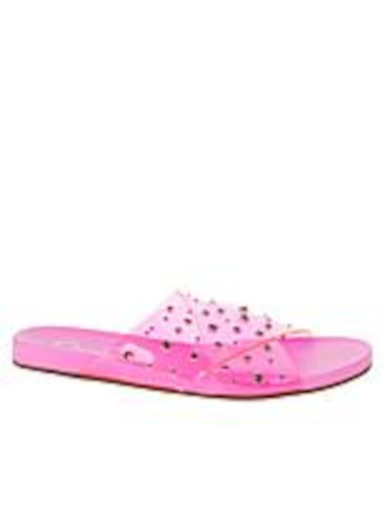 Jessica Simpson Womens Pink Lucite Strap Slide Sandals Size 6 M