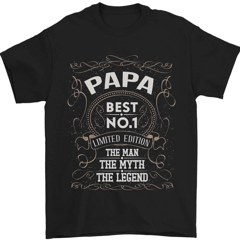 No 1 Dad Papa Man Myth Legend Mens T-Shirt 100% Cotton-image