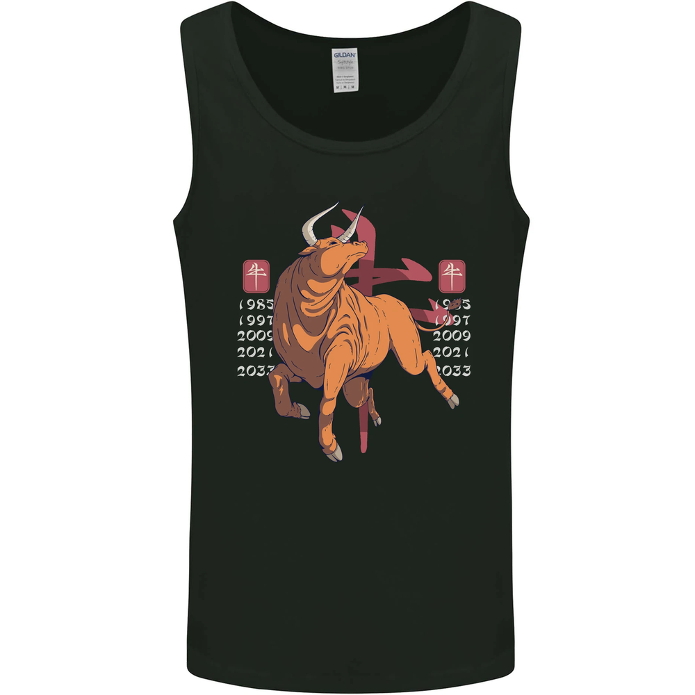 Year of the Ox Chinese Zodiac Mens Vest Tank Top
