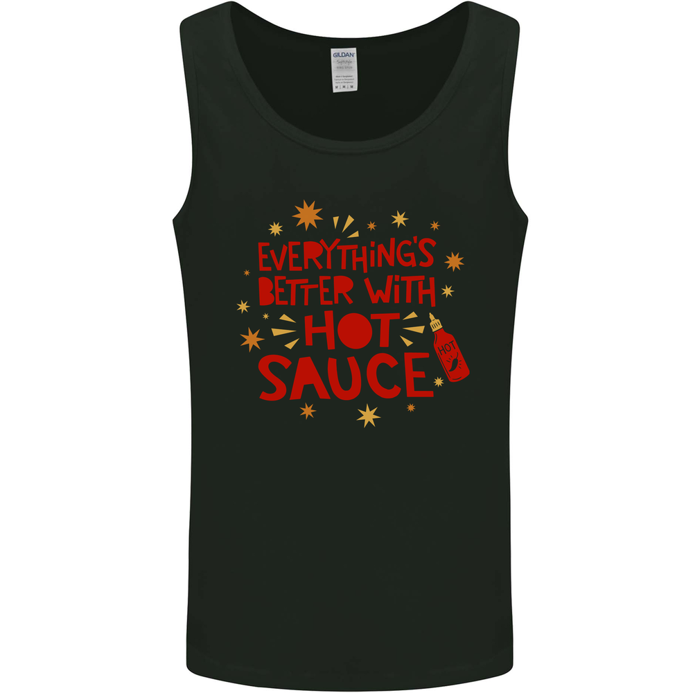 Everything's Better With Hot Sauce Funny Food Mens Vest Tank Top