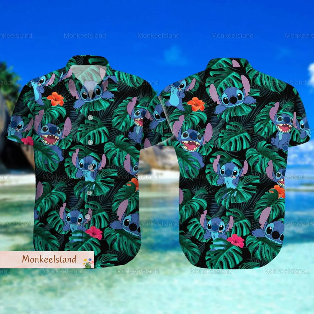 Stitch Tropical 3D Hawaii Shirt All Over Print Father Day Gift Best Price-image