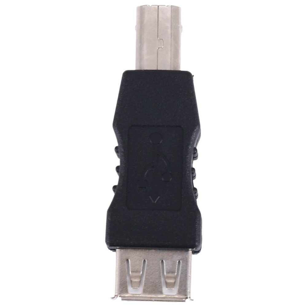USB Type A Female to Type B Male Printer Adapter Black Silver P2A94056