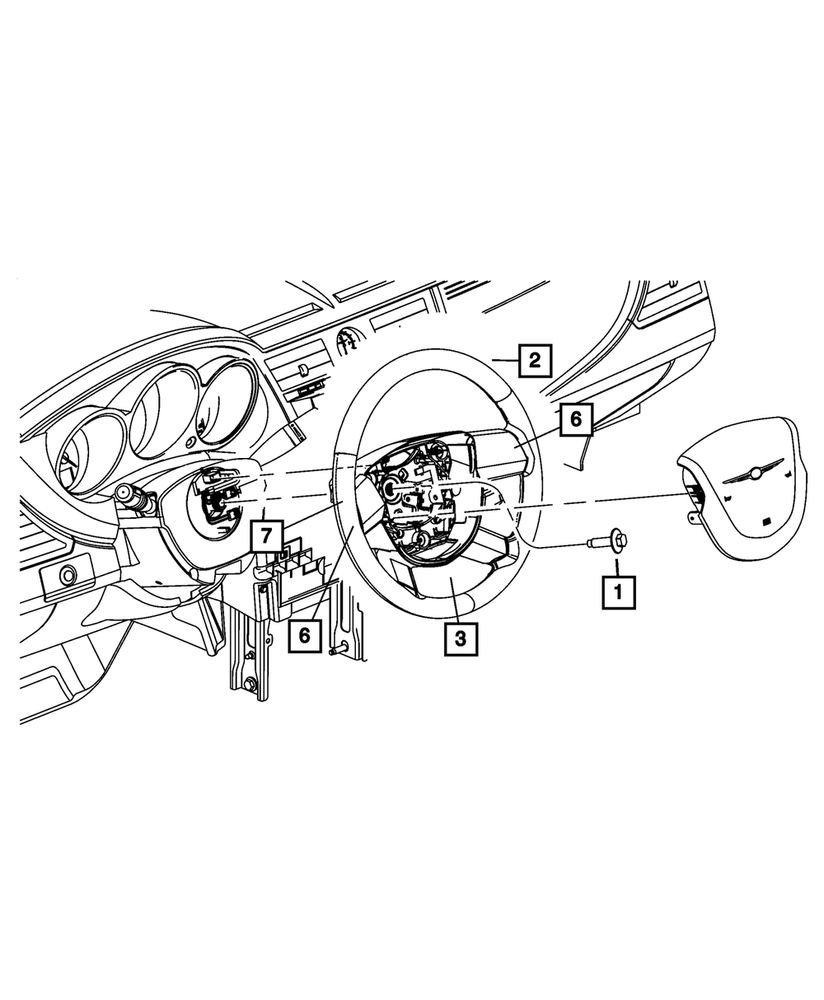 Genuine Mopar Steering Wheel 1GA611J8AA