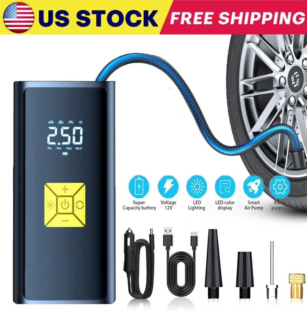 150 PSI Air Compressor Tire Inflator Fits Car Moto Bike Tires Air Pump Portable
