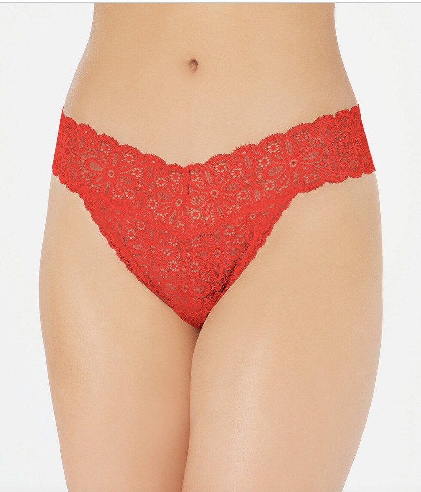 Womens Underwear One Size Fits 1X-3X Jenni Lace Thong Underwear 2pk