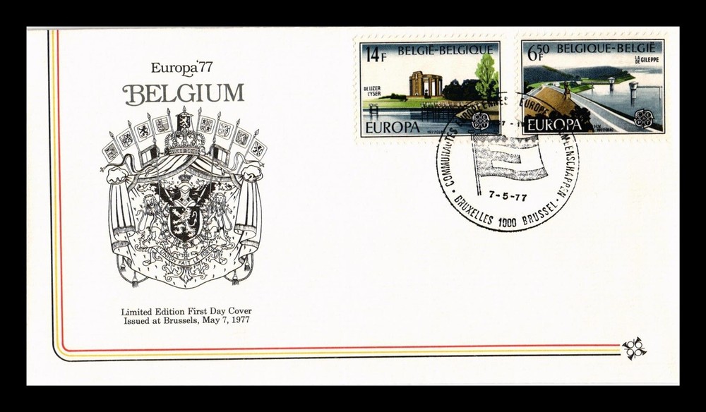 Dr Jim Stamps Belgium Fleetwood LE First Day Cover 2v Europa 1977 Landscapes