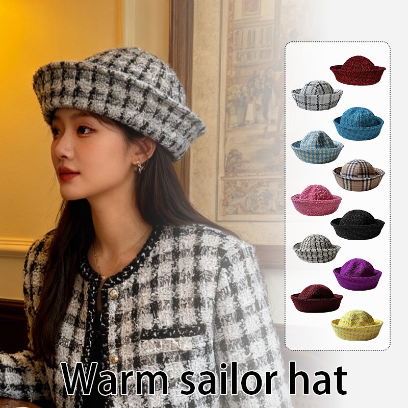 Versatile Trendy Beret Sailor Hat Naval Style Women Fashion Party Warm Nurse Cap