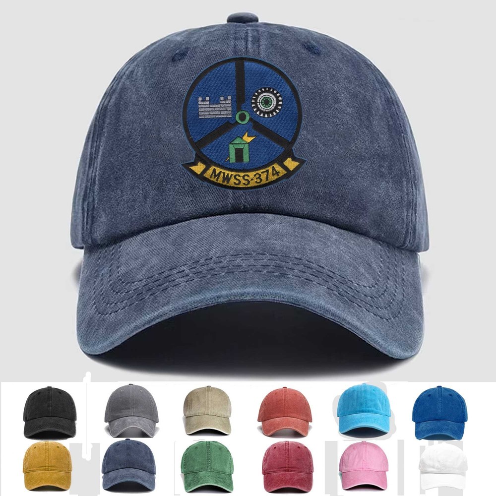 Custom Embroidered Hat MWSS-374 Wing Support Squadron, Veteran Cap, Trucker Hat