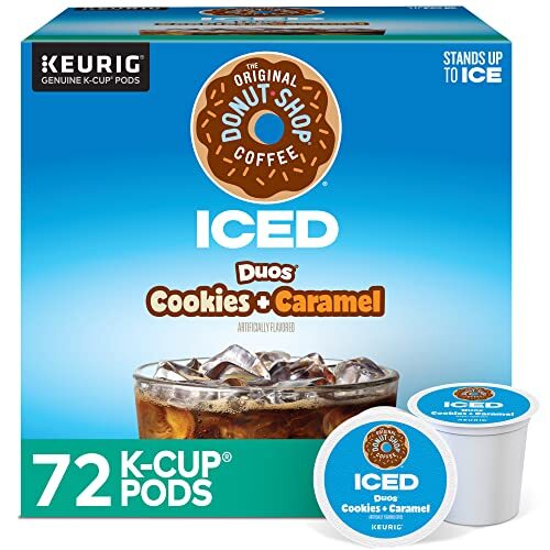 The Original Donut Shop ICED Duos Cookies & Caramel K-Cup Coffee Pods for Keurig Brewers