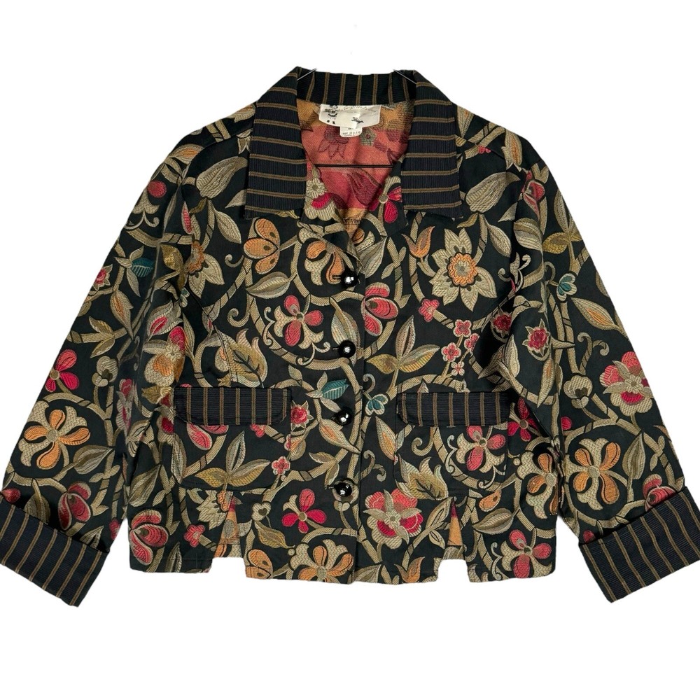 Vintage My Boyfriend’s Back Boxy Tapestry Jacket Size S Oversized Floral Baroque