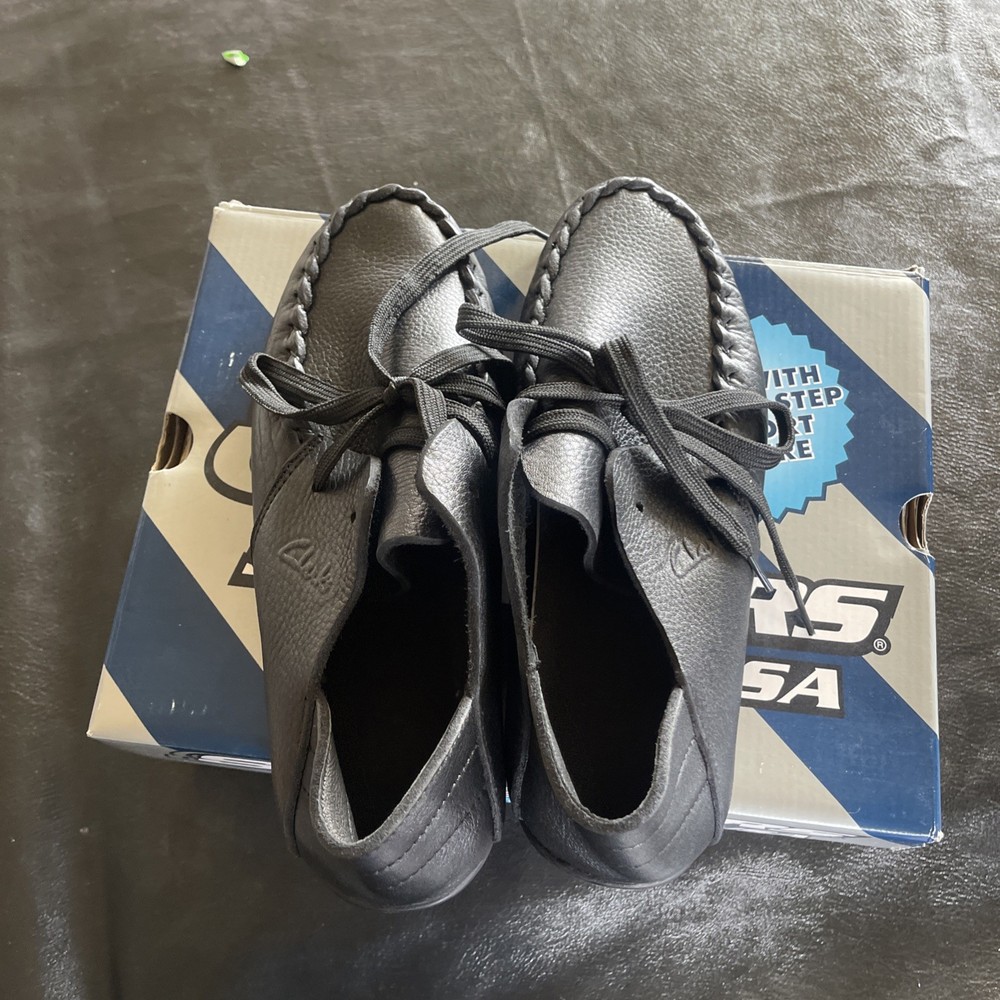 Clarks Black Leather Shoes Ankle Boots Men's Size 7 US new
