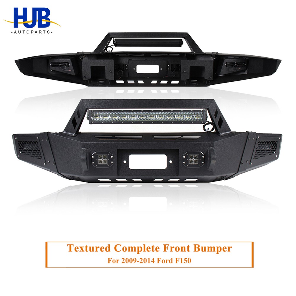 Steel Front Bumper W/ Winch Plate &144W LED Spotlights For 2009-2014 Ford F150