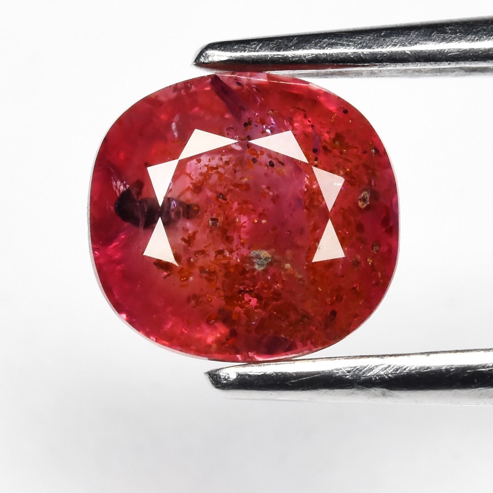 1.31ct Heated Winza Cushion Reddish Pink Sapphire - 6x5.5mm
