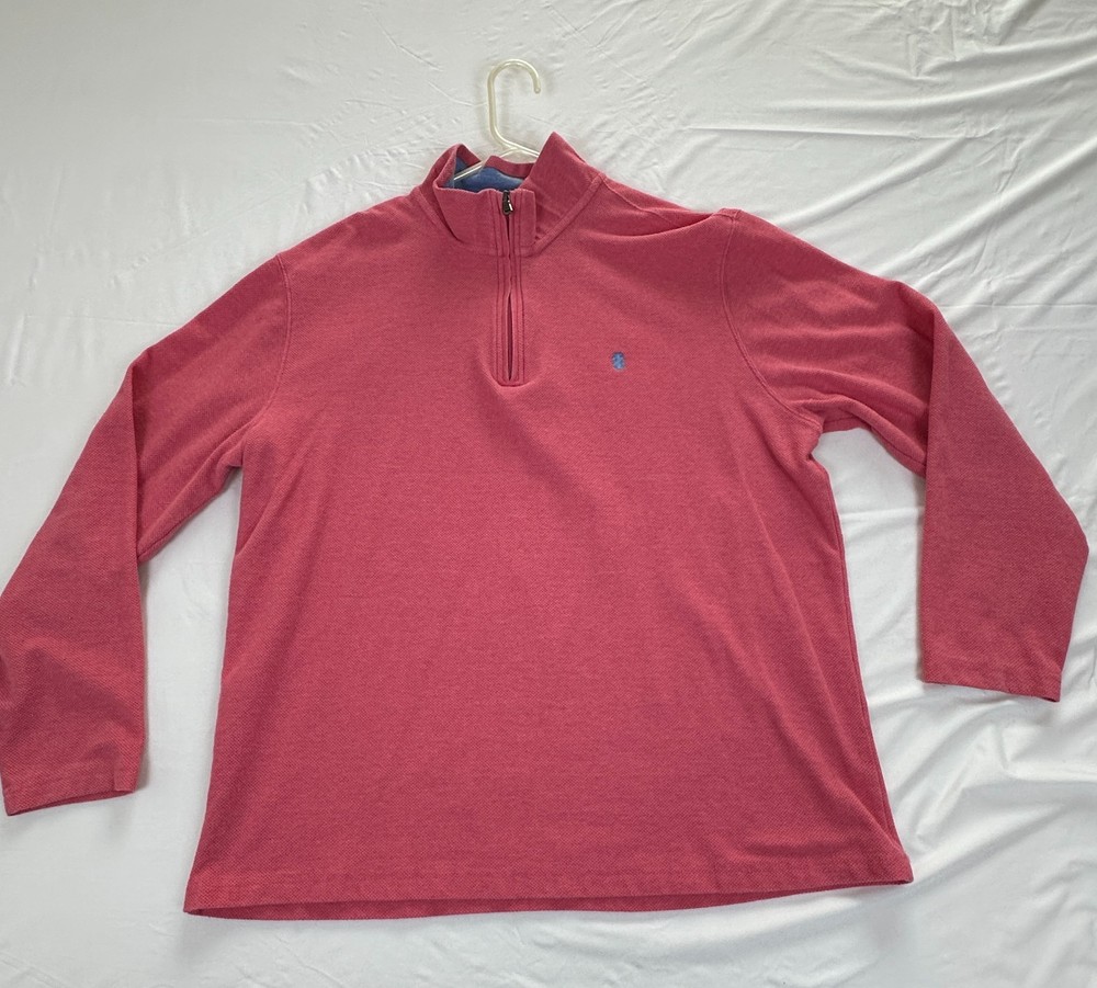 IZOD Men's XL Quarter-Zip Pullover Light Blue Long Sleeve Cotton Blend S2022