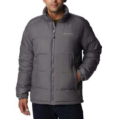 Columbia Men's Pike Lake Water-Resistant Puffer Jacket in City Grey - Size L