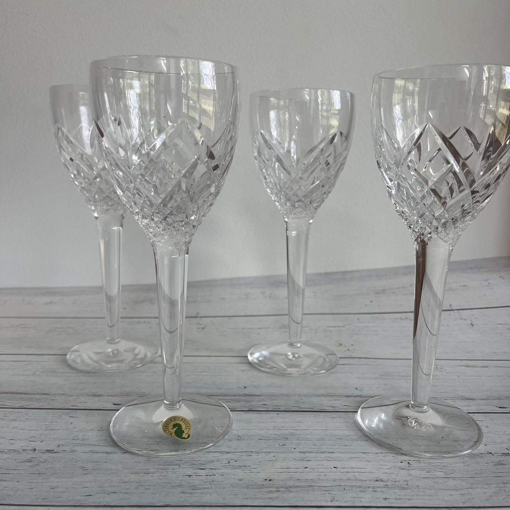 WATERFORD CRYSTAL - EMIR - 4 WHITE WINE GLASSES - 8-1/4” BRAND NEW NO BOX