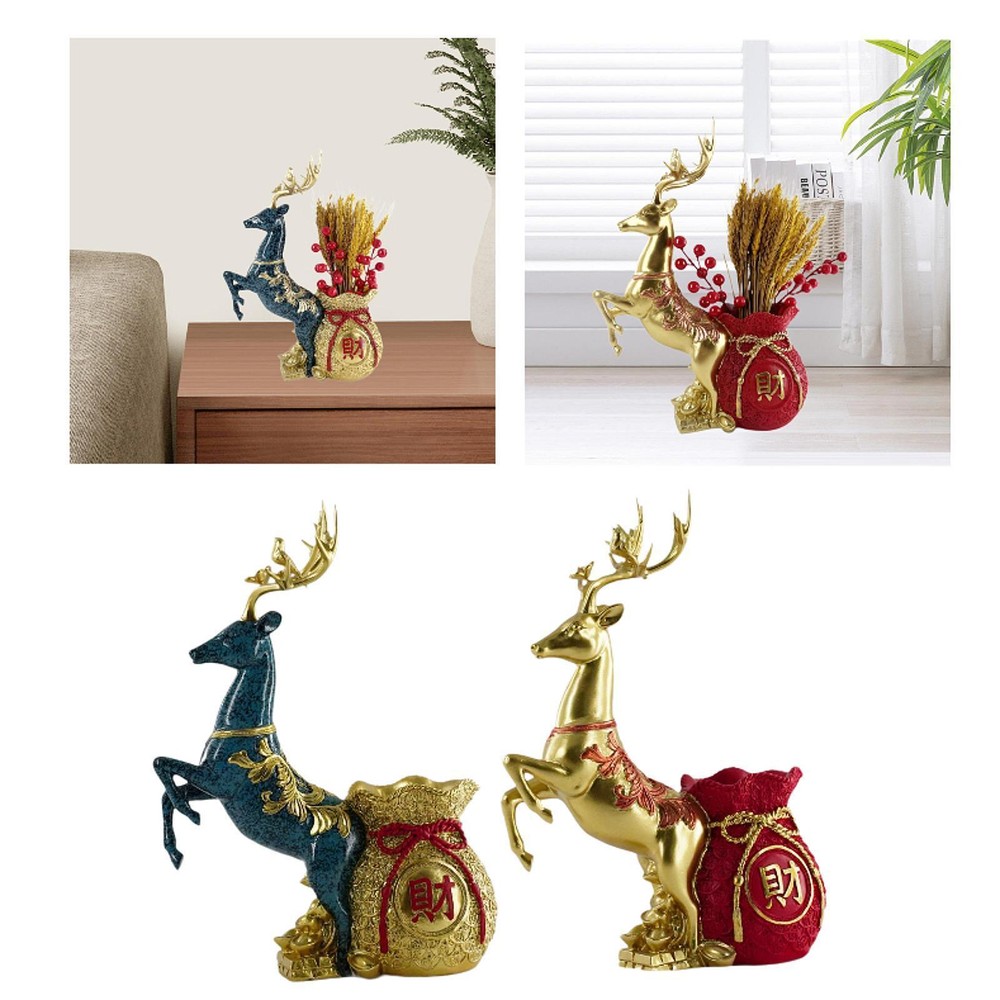 Deer Statue Desk Ornament Creative Design Collectibles Vivid Details Resin