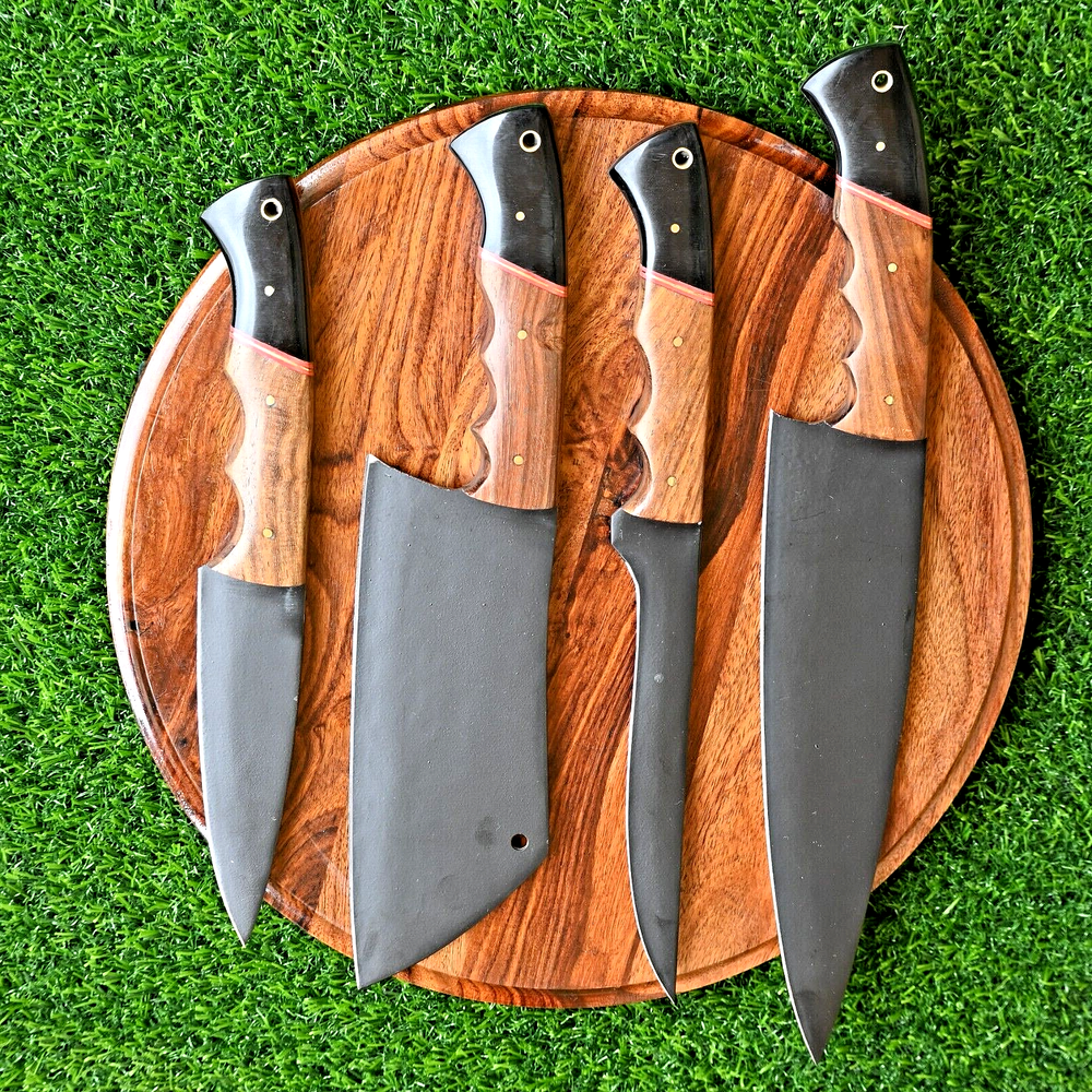 Custom Made Forge Carbon Steel Chef Knife Set Kitchen Cutlery Knives 2773